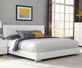 Eastern King Bed - Felicity Wood Eastern King LED Panel Bed White High Gloss