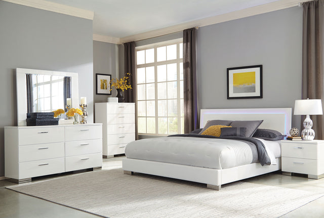 California King Bed 6 Pc Set - Felicity 6-piece California King Bedroom Set White Gloss