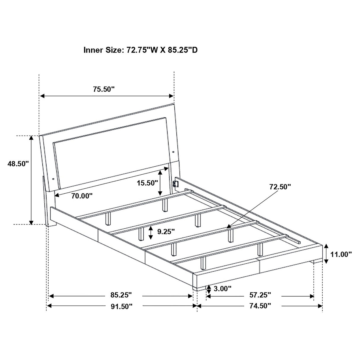 California King Bed - Felicity Wood California King LED Panel Bed White High Gloss