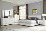 California King Bed - Felicity Wood California King LED Panel Bed White High Gloss