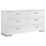 Felicity 4-piece Queen Bedroom Set White High Gloss - sold by Home Elegance USA