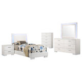 Felicity 5-piece Twin Bedroom Set White High Gloss - sold by Home Elegance USA