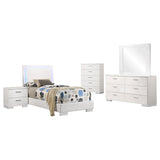 Felicity 5-piece Twin Bedroom Set White High Gloss - sold by Home Elegance USA
