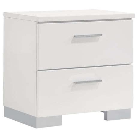 Felicity 5-piece Twin Bedroom Set White High Gloss - sold by Home Elegance USA