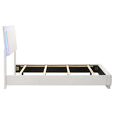 Twin Bed - Felicity Wood Twin LED Panel Bed White High Gloss