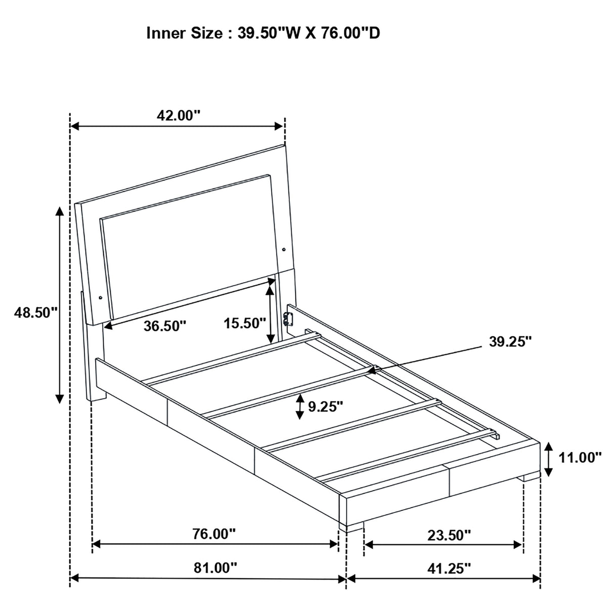 Twin Bed - Felicity Wood Twin LED Panel Bed White High Gloss