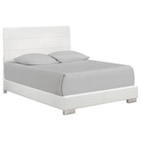 Eastern King Bed - Felicity Wood Eastern King Panel Bed White High Gloss