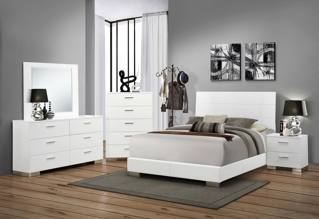 California King Bed 6 Pc Set - Felicity 6-piece California King Bedroom Set White Gloss