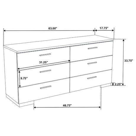 California King Bed 6 Pc Set - Felicity 6-piece California King Bedroom Set White Gloss