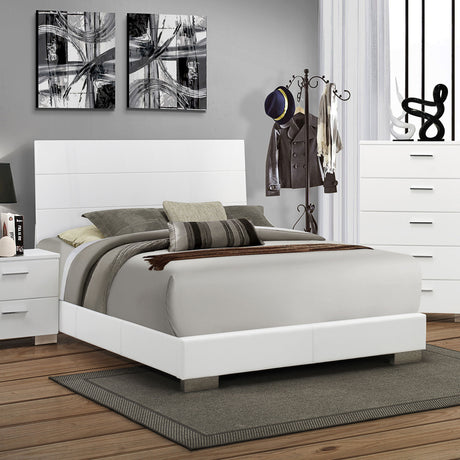 California King Bed - Felicity Wood California King Panel Bed White High Gloss