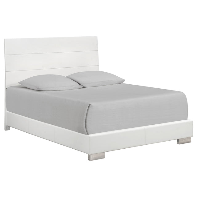 California King Bed - Felicity Wood California King Panel Bed White High Gloss