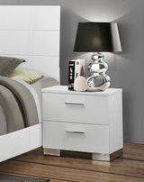 Nightstand - Felicity 2-drawer Nightstand Glossy White