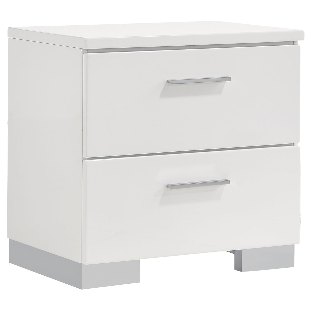 Nightstand - Felicity 2-drawer Nightstand Glossy White