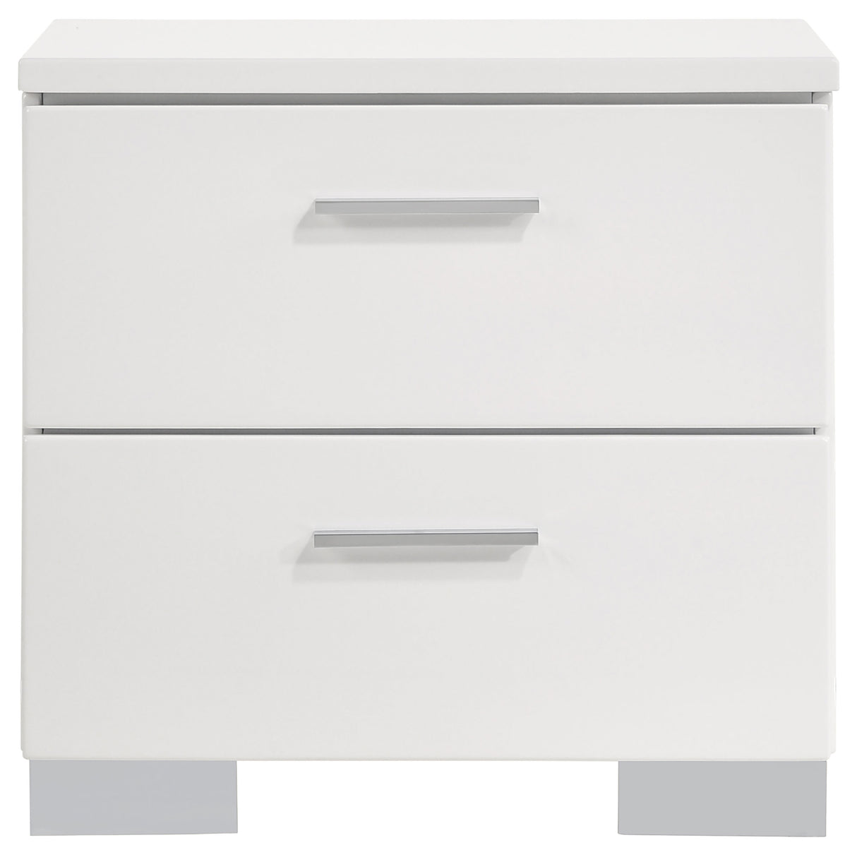 Nightstand - Felicity 2-drawer Nightstand Glossy White