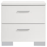 Nightstand - Felicity 2-drawer Nightstand Glossy White