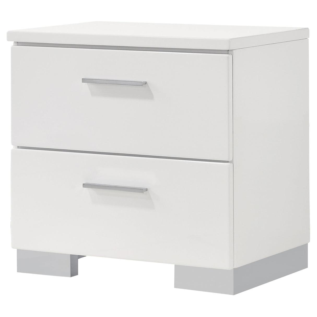 Nightstand - Felicity 2-drawer Nightstand Glossy White