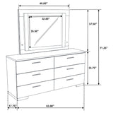 Dresser With Mirror - Felicity 6-drawer Dresser with LED Mirror Glossy White