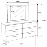 Dresser With Mirror - Felicity 6-drawer Dresser with Mirror Glossy White