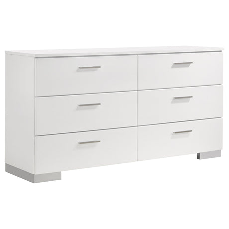 Dresser - Felicity 6-drawer Dresser Glossy White