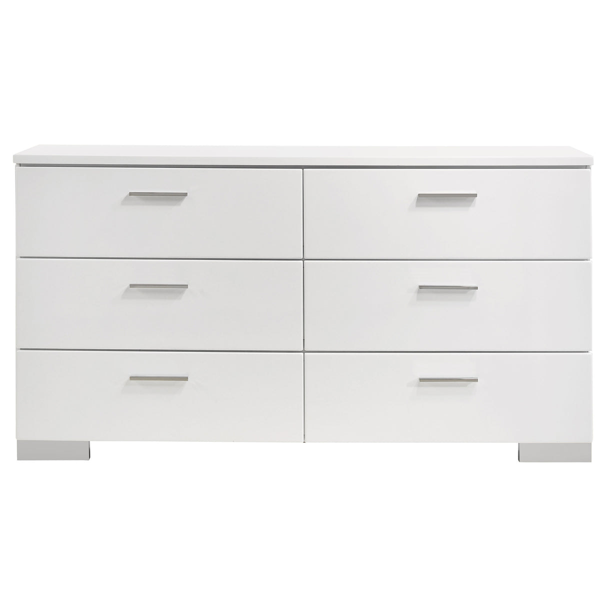 Dresser - Felicity 6-drawer Dresser Glossy White