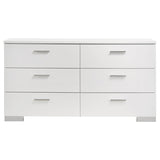 Dresser - Felicity 6-drawer Dresser Glossy White