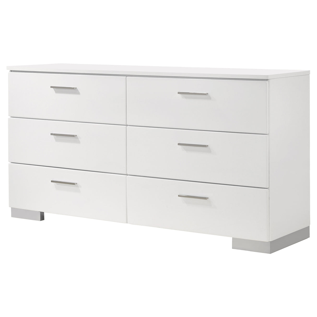 Dresser - Felicity 6-drawer Dresser Glossy White