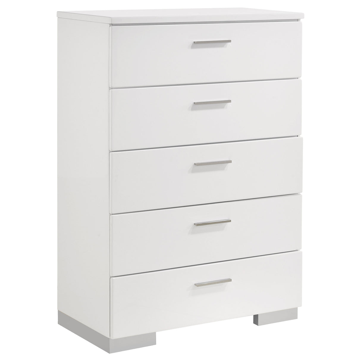 Chest - Felicity 5-drawer Chest Glossy White