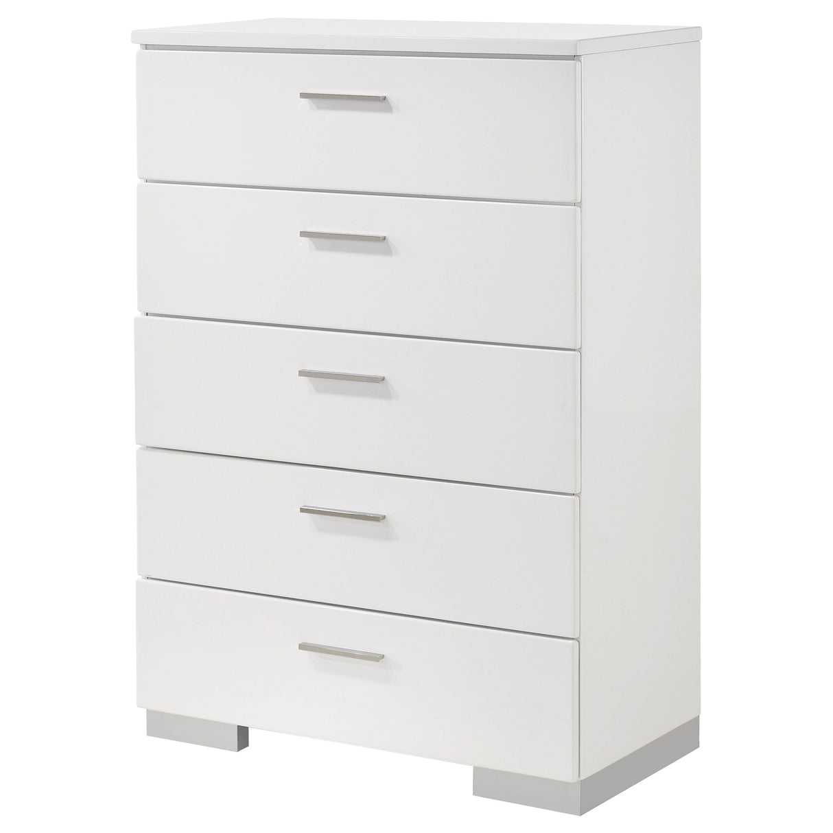 Chest - Felicity 5-drawer Chest Glossy White