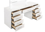 Vanity Table & Mirror - Felicity 9-drawer Vanity Desk with Lighted Mirror Glossy White