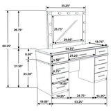 Vanity Table & Mirror - Felicity 9-drawer Vanity Desk with Lighted Mirror Glossy White