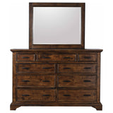 Dresser With Mirror - Elk Grove 9-drawer Dresser with Mirror with Jewelry Tray Vintage Bourbon