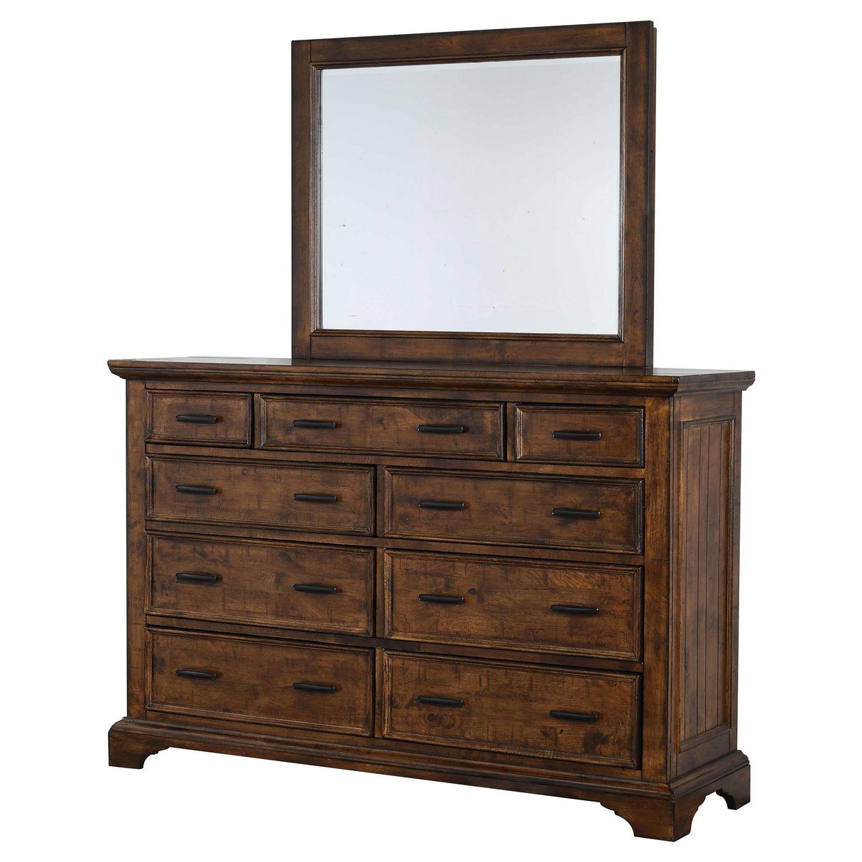 Dresser With Mirror - Elk Grove 9-drawer Dresser with Mirror with Jewelry Tray Vintage Bourbon