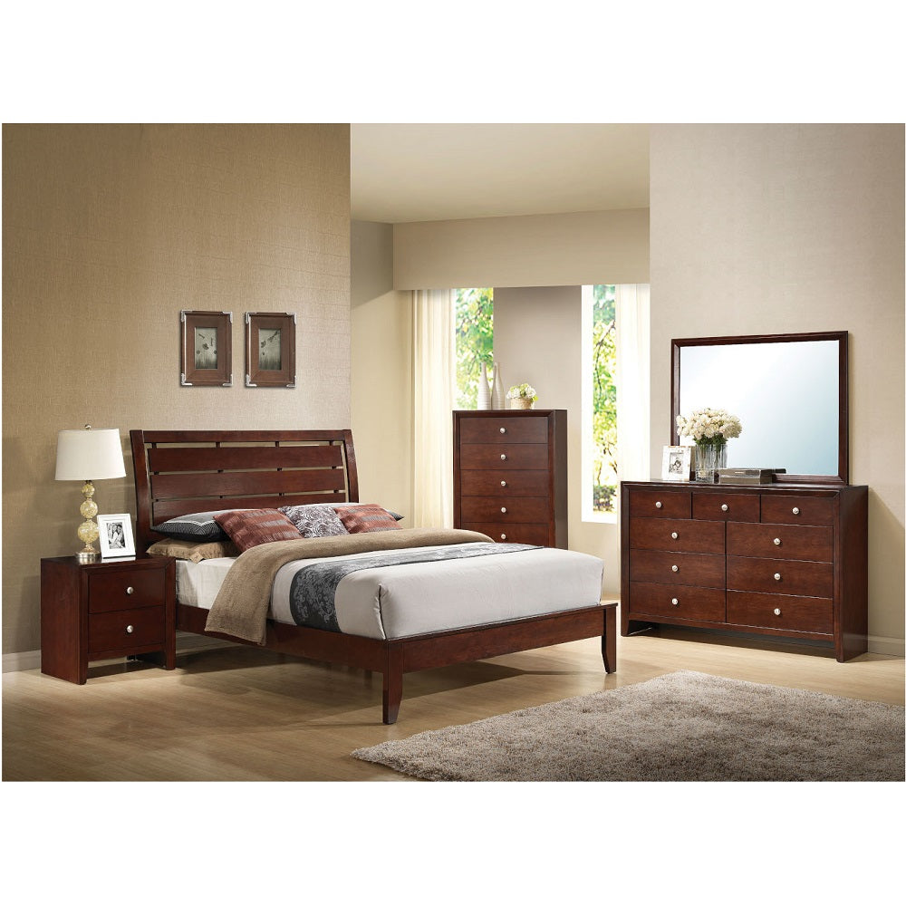 Acme - Ilana EK Bed 20397EK Brown Cherry Finish