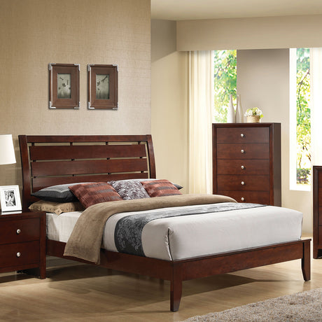 Acme - Ilana Queen Bed 20400Q Brown Cherry Finish