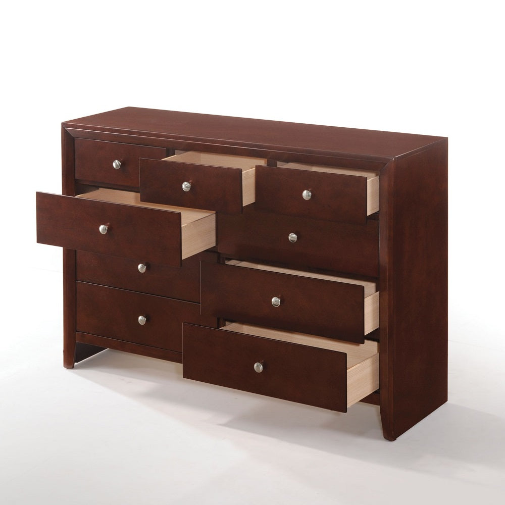 Acme - Ilana Dresser 20405 Brown Cherry Finish