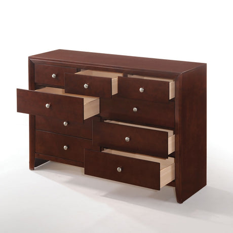 Acme - Ilana Dresser 20405 Brown Cherry Finish