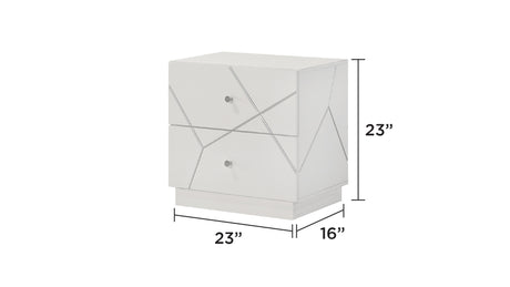 Manhattan Queen 4-Piece Bedroom Set – Modern Design with Lacquer Finish, Geometric Accents, and LED Lighting (NJ Inventory) - sold by Home Elegance USA