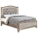 Bling Game Wood Eastern King Panel Bed Metallic Platinum | Coaster - 204181KE - Home Elegance USA - 1