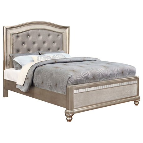 Bling Game Wood Eastern King Panel Bed Metallic Platinum | Coaster - 204181KE - Home Elegance USA - 1