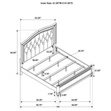 Bling Game Wood Queen Panel Bed Metallic Platinum | Coaster - 204181Q - Home Elegance USA - 3