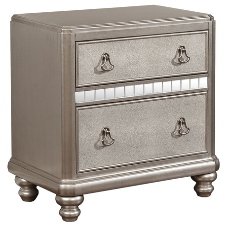 Bling Game 2 - drawer Nightstand Metallic Platinum | Coaster | Home Elegance USA