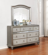 Dresser With Mirror - Bling Game 7-drawer Dresser with Mirror Metallic Platinum