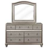 Dresser With Mirror - Bling Game 7-drawer Dresser with Mirror Metallic Platinum