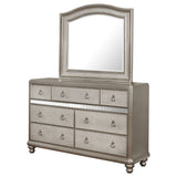 Dresser With Mirror - Bling Game 7-drawer Dresser with Mirror Metallic Platinum