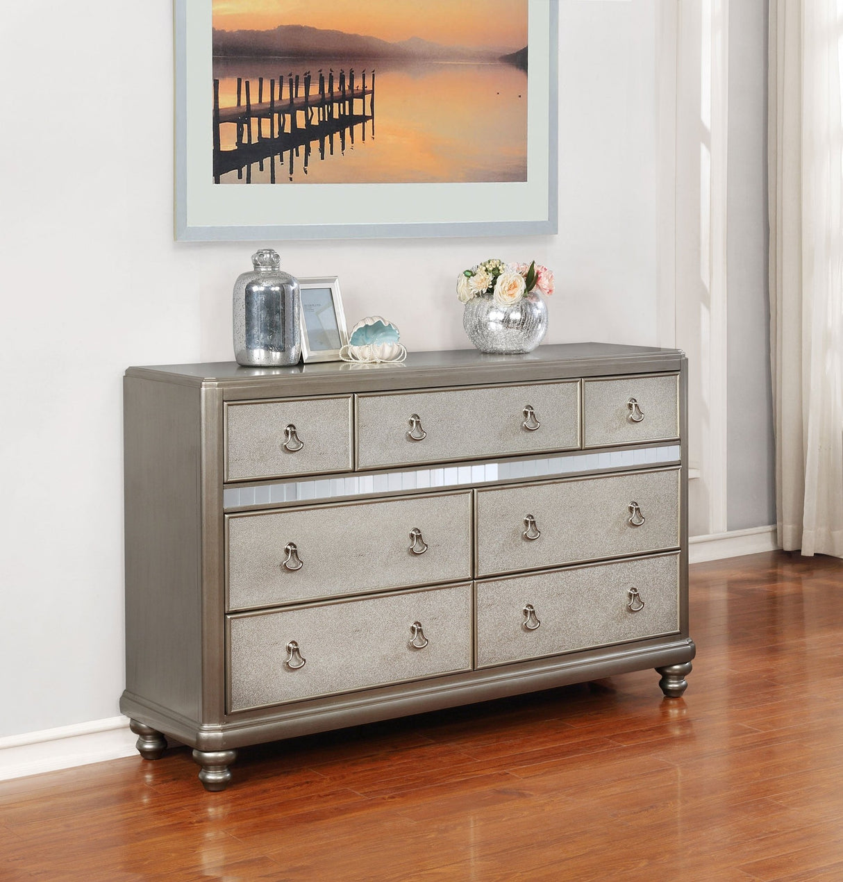 Bling Game 7 - drawer Dresser Metallic Platinum | Coaster - 204183 - Home Elegance USA - 2