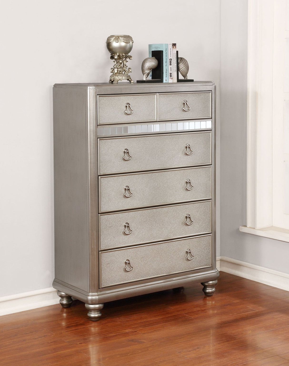 Bling Game 6 - drawer Chest Metallic Platinum | Coaster - 204185 - Home Elegance USA - 2