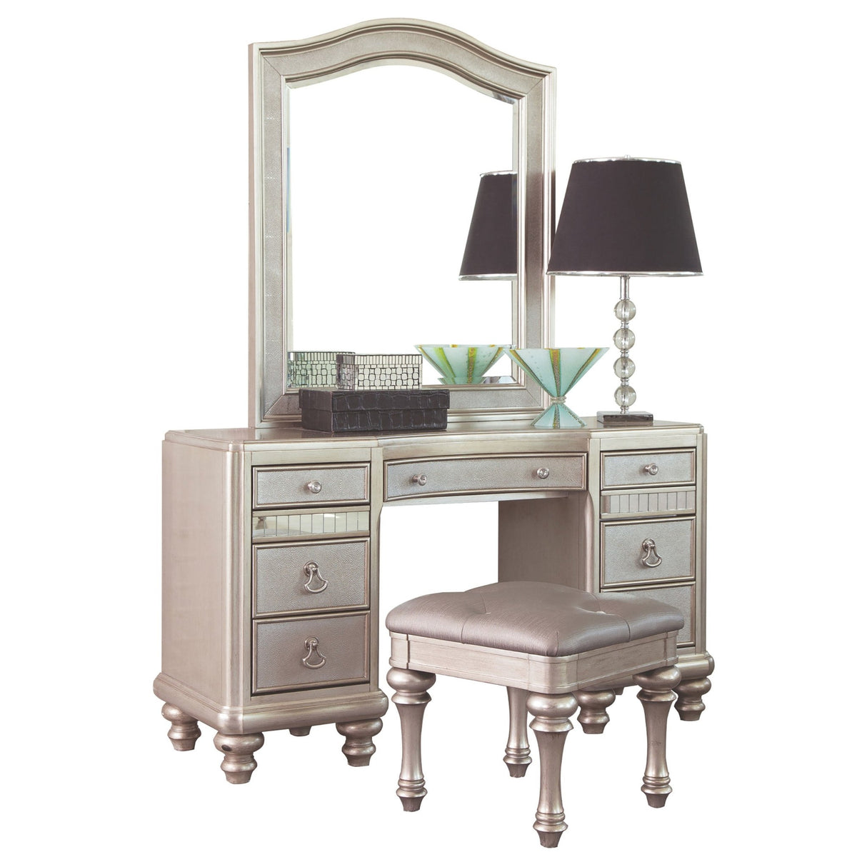 Bling Game 3 - piece Vanity Set Metallic Platinum - 204187 - S3 - image - 1