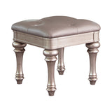 Vanity Stool - Bling Game Upholstered Vanity Stool Metallic Platinum