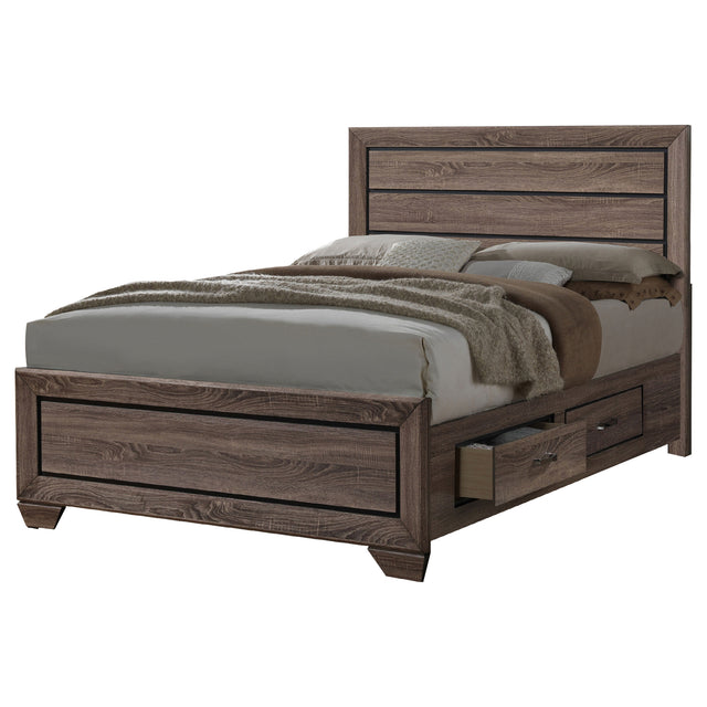 Eastern King Storage Bed - Kauffman Wood Eastern King Storage Panel Bed Washed Taupe