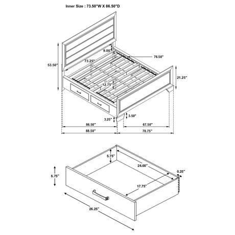 California King Storage Bed - Kauffman Wood California King Storage Panel Bed Washed Taupe